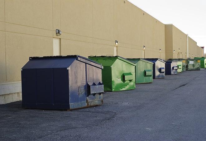 a pile of rugged and heavy-duty dump containers ready for construction waste in Belews Creek